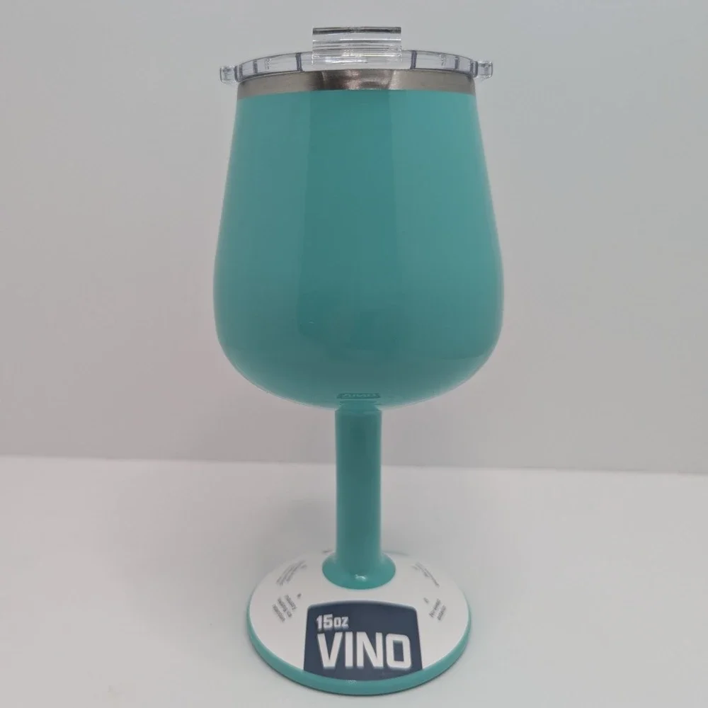 ORCA Vino Seafoam 15oz Insulated Stainless Steel Wine Cup w/ Lid Dishwasher Safe